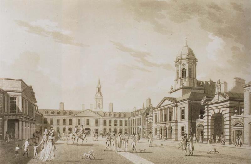 Thomas Pakenham Dublin Castle in the 1790s,seat fo the Viceroy and hub of Briish Power Norge oil painting art